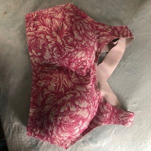 Pink floral lulu lemon sports bra